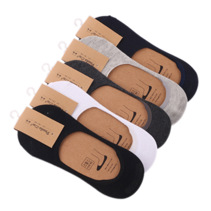 Anti-bacterial custom cotton 100%cotton elastane solid color silicone non slip no show invisible socks men women