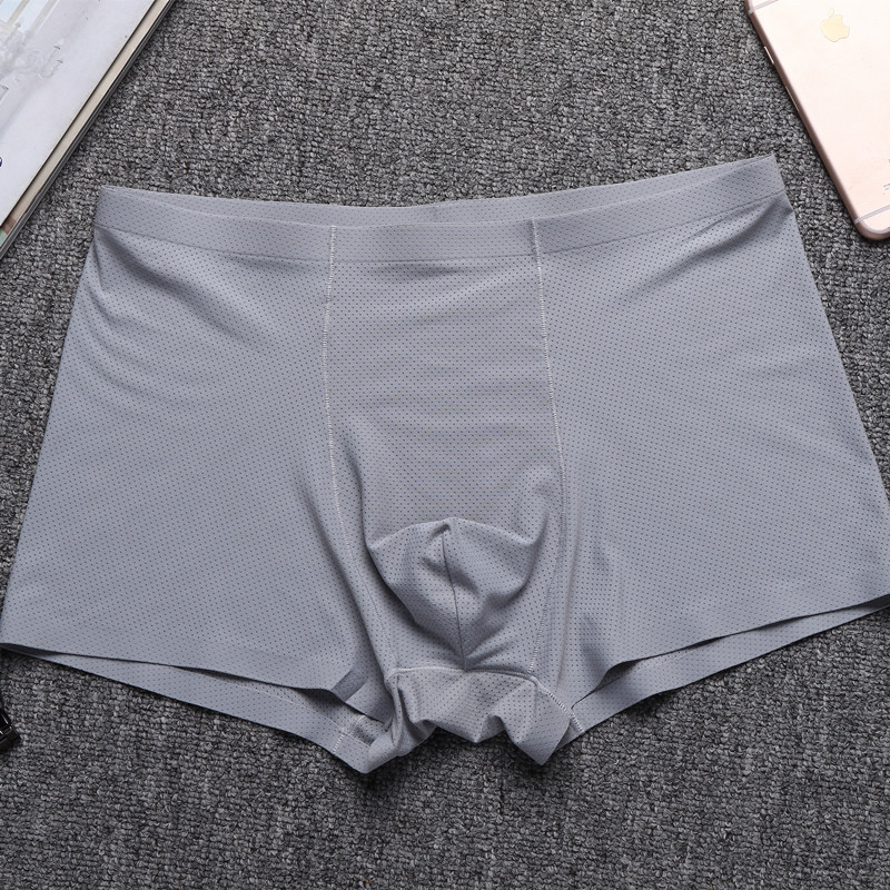 Custom nylon Underwear Print Logo men's mesh light and thin fast dry nylon ice silk underwear