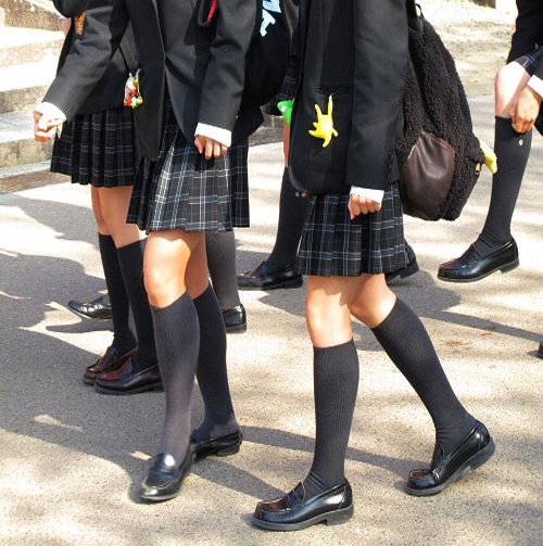 100 school uniform knee high socks