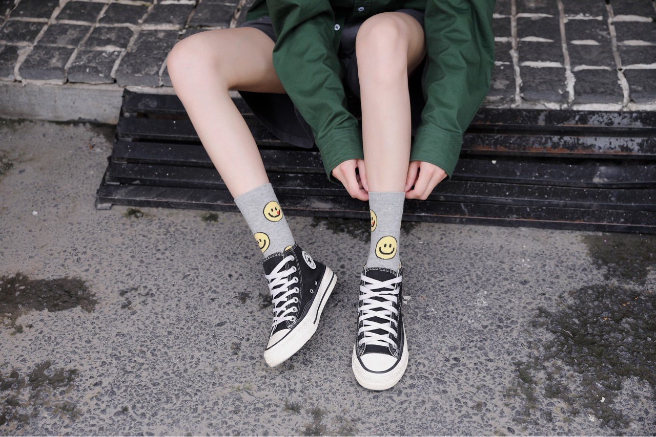 Chines Manufacturers Cotton Knit Fashion Long Designer Double G Knee High Socks For Women