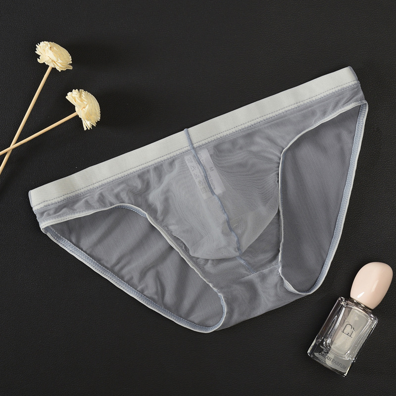 Wholesale custom Men's sexy transparent underwear men's thong men's briefs