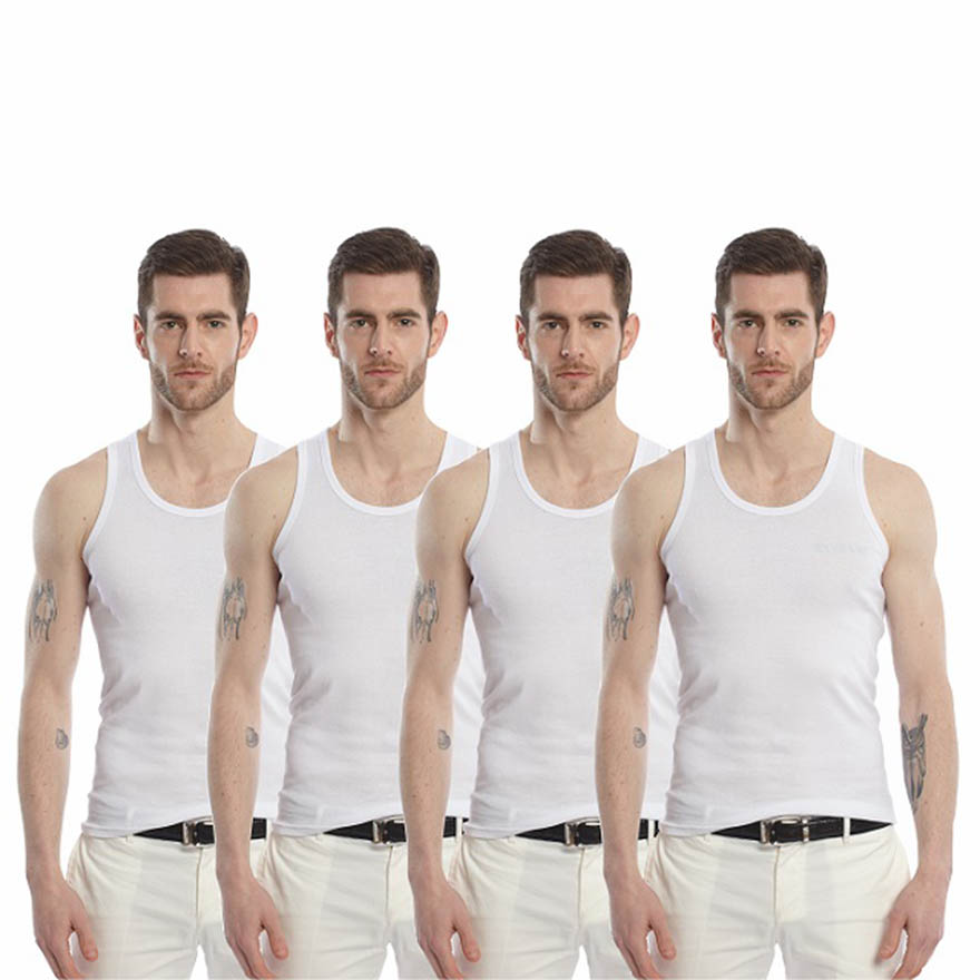 white mens vest top