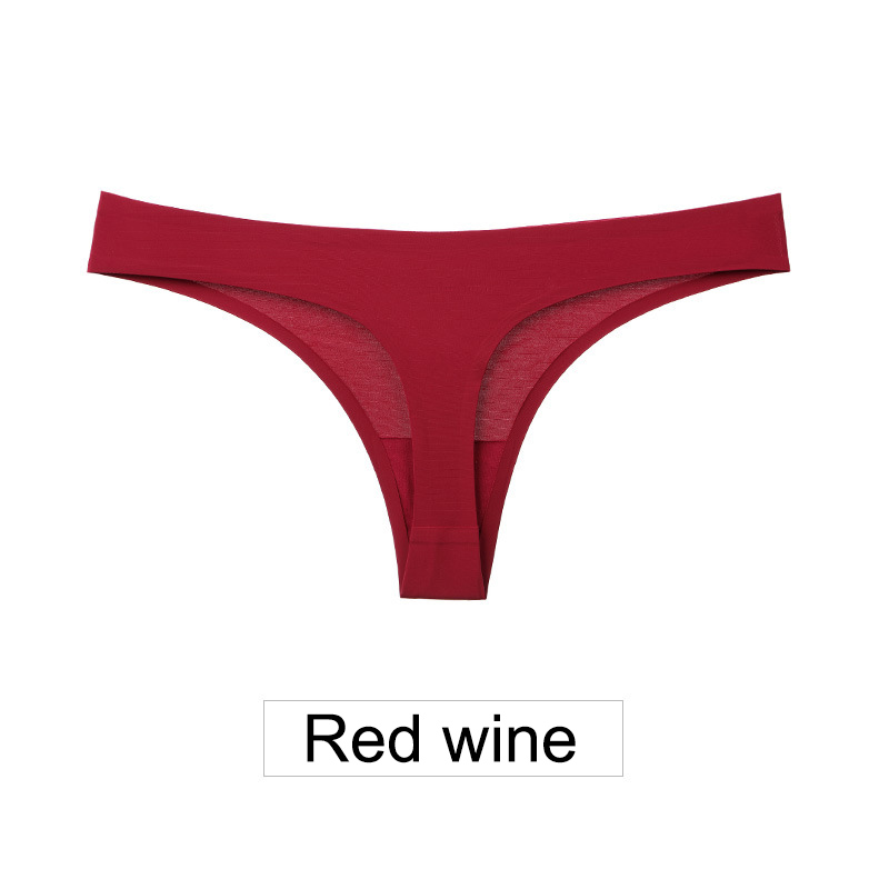 Factory Wholesale Low Rise Ice Silk Sexy Girls Seamless Thong Panties For Women Underwear Seamless Thongs