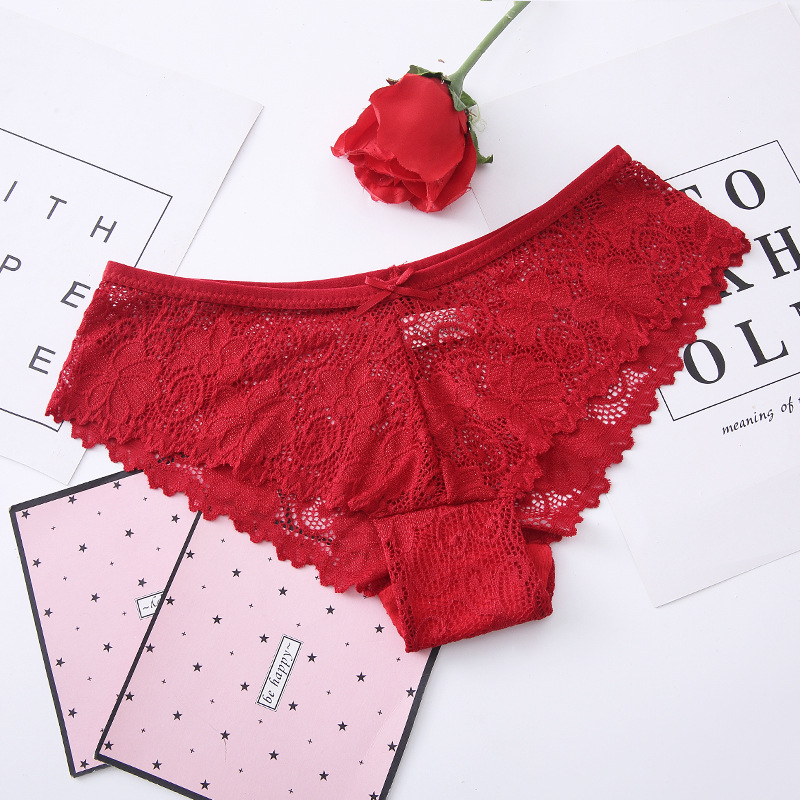 Women Briefs Ladies Ice Silk Seamless Transparent Underwear Sexy Lace Panties