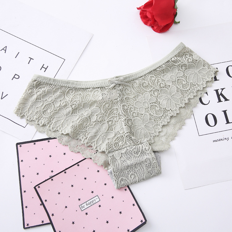 Women Briefs Ladies Ice Silk Seamless Transparent Underwear Sexy Lace Panties