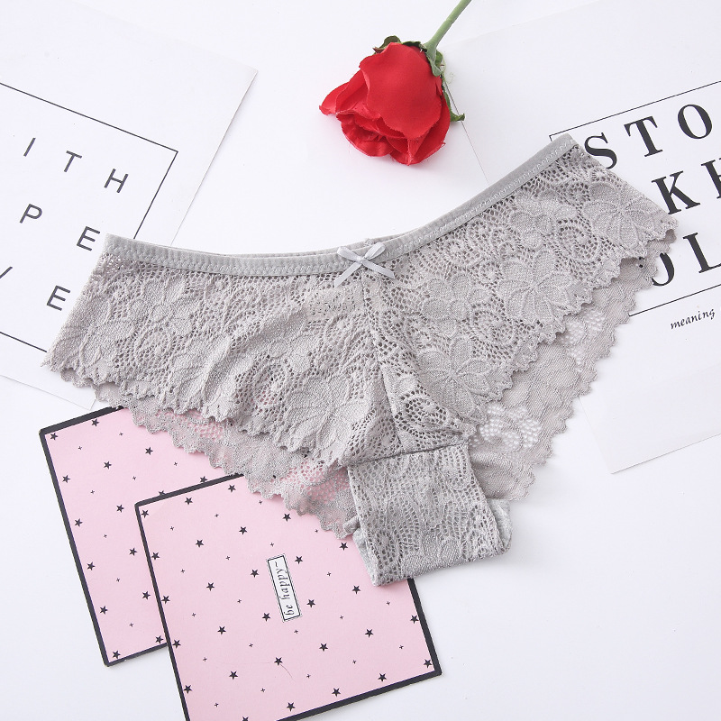 Women Briefs Ladies Ice Silk Seamless Transparent Underwear Sexy Lace Panties