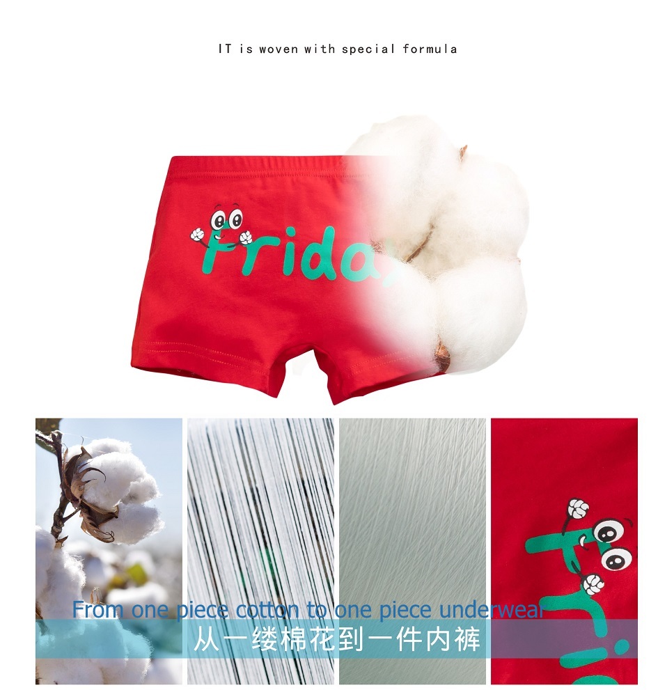 100% cotton Breathable kids Cute girls children's boys underwear