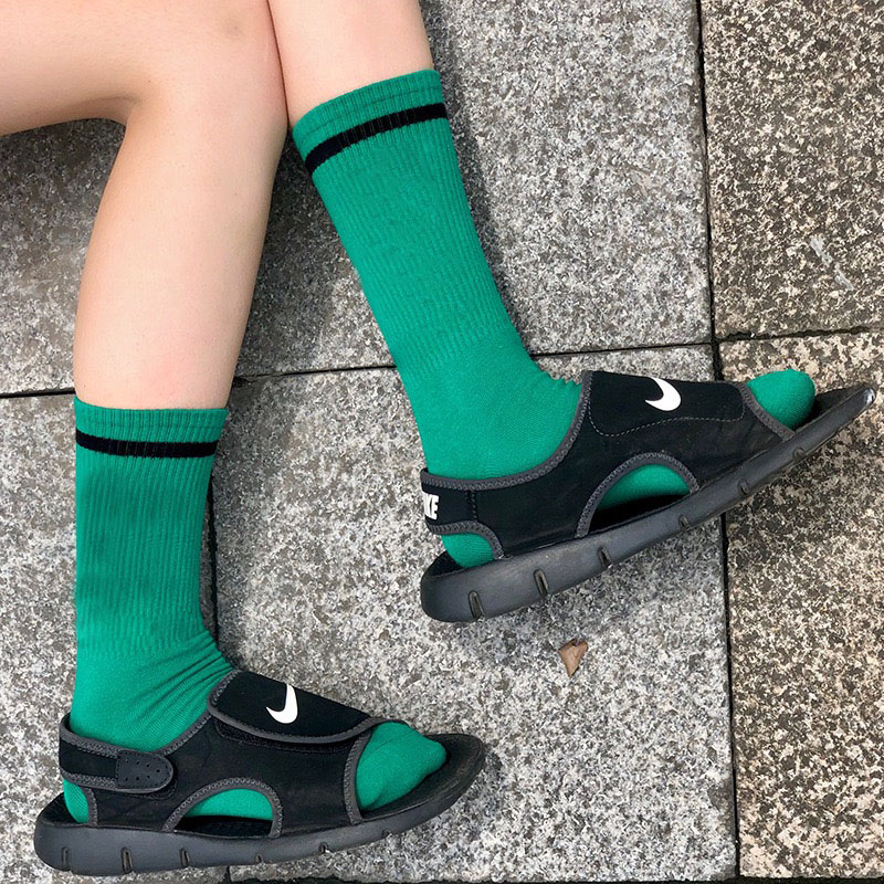 Famous brand embroidery custom designer socks colorful compression women NY New York sports cotton socks